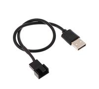 NIHENHAO 32cm/12.60in Fan Power Adapter Cable 1 to 1 Ways USB 2.0 A Male to 3/4 Pin 5V PWM Fan Connector, 22AWG