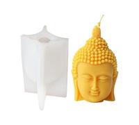 NIHENHAO 3D Buddhas Head Candle Mold Silicone Meditation Buddhas Head Shaped Mold Candle Creative Candle Making Silicone Moulds