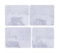 NIHENHAO 4Pcs/Set Crystal Silicone Earrings Mold Set Crystal Epoxy Resin Casting Molds Irregular Ear Rings Mould for Pendants Silicone
