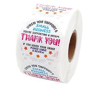 NIHENHAO 500pcs Thank You Stickers When You Support Small Business Seal Label for Sellers Kraft Paper