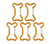 NIHENHAO 5Pcs Bone Shape Spring Snap Clip Aluminum Alloy KeyRings Hanging Buckle Carabiner Keychains Bag Clip Hook Connectors-Gold