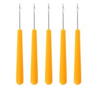 NIHENHAO 5Pcs Crochet Hook for Lock Needle Rug Making Knitting Craft Yellow Plastic + Metal