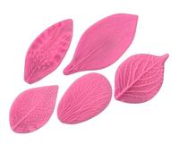 NIHENHAO 5pcs/set Leaf Silicone Mold ant Cake Decorating Tool Peony Rose Floral Silicone Rubber