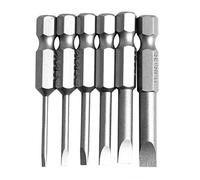 NIHENHAO 6Pcs/Set 50mm 2.0-6.0mm Flat for Head Slotted Tip Screwdrivers Bits S2 Alloy Steel