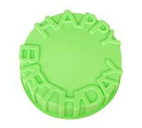 NIHENHAO 7.9inch Happy Birthday Cake Silicone Mold Round Cheese Pie Tart Bread Mould Silicone