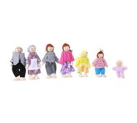 NIHENHAO 7pcs/set Happy House Family Dolls Figures Characters Dressed Kids Girls L
