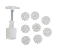 NIHENHAO 8pcs Hand Press Cookie Stamp Moon Cake Decor Mould Mold 25g Pp