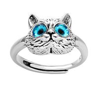 NIHENHAO Cat Cute Kitten Animal Open Adjustable Size Finger for Animal Lover Women Teen Girls Birthday Gift Alloy
