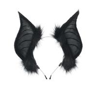 NIHENHAO Cats Bat Fauxs Furs Ears Headbands Halloween Fancy Dress Cosplays Costume Handmade Animal Furry Ears Hair Hoop Wome