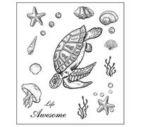 NIHENHAO Clear Silicone Stamps Sea for Turtle Stamp Seal Rubber Seal for Card Making Decoration Silicone