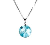 NIHENHAO Fashion Glow in the Dark Necklace Glass Pendant Charm Necklace Cloud Blue for Sky Necklace Jewelry Decoration