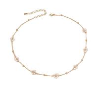 NIHENHAO Handmade Pearl Necklace with Flower Elegant and Romantics Flower Bead Choker Jewelry for Women Girl Wedding Jewelry