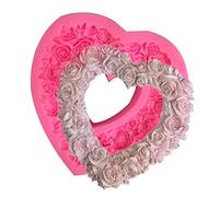 NIHENHAO Heart Rose Fondant Molds Soft Mould for Chocolate Candy Sugar Craft Cake Decoration Cupcake Reusable Silicone