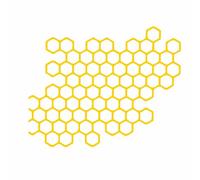 NIHENHAO Highs Visibility Warning Stickers Hexagon Honeycomb Decals Self Adhesive Sticker Decorations for Motorbike Car-Yellow