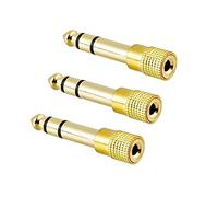 NIHENHAO o- Adapter k 6.35mm Male To 3.5mm Female Amplifier Mixer Connector Headphone Stereo Convertor Plug 3pcs CoPPer + Zinc Alloy