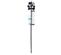 NIHENHAO Rain Gauge with Meteorological Measurer Vane Rain Gauge Thermometer for Garden Outdoor Deoration Stake Plastic Shell