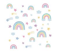NIHENHAO Rainbow Cloud Star Fluorescence Sticker 1 Set Glowing in The Dark Decal for Children Girl Boy Bedroom Living Room Decor PVC