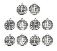 NIHENHAO Saint Benedict Nursia Patron Against Evil Pendant 1.18 inches Diamter Saint Christopher//Jude Necklace