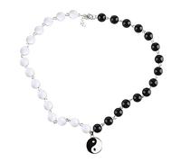 NIHENHAO Trendy Tai Ji Eight Trigrams Pendant Necklace Chinese for Philosophy Taoist Symbol Choker Clavicle Chain Jewelry for Mot Alloy