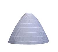 NIHENHAO Wedding Dress Skirt Support Costume Petticoat Slip Large 6-Hoops Yarnless Pettic Polyester White