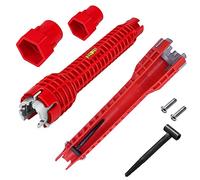 NIHESIM 8-in-1 Faucet Wrench Tool, Water Pipe Spanner, Multifunctional Basin Wrench, Sink Faucet Installer Repair Tool, Double Head Sink Installer Tool for Toilet Bowl Sink Bathroom Kitchen Plumbing