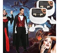 Nihexo 2021 Retractable Vampire Fangs Realistic, Reusable Halloween Cosplay Party Accessories Props, Dentures Costume Party Props Fangs, Horror False Teeth Fake Teeth Prop (2Pcs)