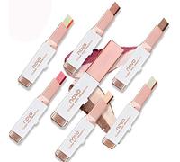 Nihexo Two-Tone Eyeshadow Stick, Double Colors Eye Shadow Stick Glitter Shimmer Eyeshadow Gradient Eyeshadow Makeup Stick Waterproof Eyeshadow (#2 Brown Coffee)