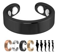 Nihexo Vayro Ring Original Magnetic Wellness Ring, 2025 New Adjustable Open Stainless Steel Rings for Anxiety Reduction, Improve Blood Circulation, Energy Balance (Black)