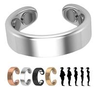 Nihexo Vayro Ring Original Magnetic Wellness Ring, 2025 New Adjustable Open Stainless Steel Rings for Anxiety Reduction, Improve Blood Circulation, Energy Balance (Silver)