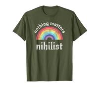 Nihilistic Nihilist Communism Nihilist Nothing Matters T-Shirt, Men, Olive Green, 3X-Large