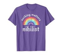 Nihilistic Nihilist Communism Nihilist Nothing Matters T-Shirt, Men, Purple Heather, Large