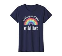 Nihilistic Nihilist Communism Nihilist Nothing Matters T-Shirt, Women, Navy Blue, Small