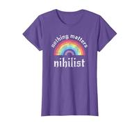 Nihilistic Nihilist Communism Nihilist Nothing Matters T-Shirt, Women, Purple Heather, X-Large