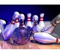 NIHO-JIUMA Bowling Ball Diamond Painting Kit for Adults, Full Drill 5D DIY Art with Canvas - Home Wall Decor, Craft Gift for Women & Beginners (12x16 Inches)