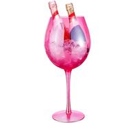 NiHome 112oz Pink Giant Wine Glass, Large Capacity Unique Centerpiece Stunning Color for Celebrations and Decor, Artisan Crafted Lead-Free Hand-Blown Crystal Elegant for Home or Parties