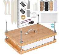 NiHome 35 PCS Book Press Binding Kit for Notebooks, Lesson Plans, Document Organization - Compact Bamboo Bookbinding Tools, Book Binding Supplies with Portable Handle for Beginners DIY