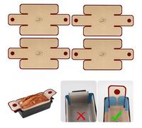 NiHome 4-Pack Silicone Bread Loaf Pan Liners, Reusable and Nonstick Silicone Bread Sling, Fit for 9x5, 9.5x5, and 10x5 Inch Loaf Pans, Dishwasher Safe, Easy to Clean - Brown Base, red Edges