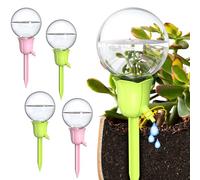 NiHome 4-Pack Tulip-Shaped Plant Self-Watering Globes (Pink + Green)