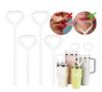 NiHome Anti-Wrinkle High Borosilicate Clear Glass Reusable Straws Fit for 40oz 30oz 20oz Tumblers, Wrinkle Free Straws, No Wrinkle Straws for Stanley Cup w/Brushes, BPA-Free, Dishwasher Safe (4 Pack)