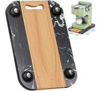 NiHome Appliance Sliding Tray for Coffee Maker, Blender, Air Fryer, Toaster - 36 x 24 cm Acacia Wood & Marble, Silent Rollers, Scratch-Free Countertop Caddy (Black)