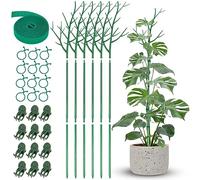 NiHome Comprehensive Plant Support Stake Set of 6 - Durable, UV Resistant 39.5"/101cm Stakes with Extension Poles, Orchid Clips & Plant Ties for Climbing Indoor & Outdoor Plants, Monstera