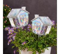 NiHome Hand-Blown Glass Plant Self Watering Globes 2-Pack - Durable, Unique Igloo-Inspired Design for Home and Garden - 9oz Capacity, Easy Refill Top Opening for Adjustable Hydration