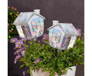 NiHome Hand-Blown Glass Plant Self Watering Globes 2-Pack - Durable, Unique Igloo-Inspired Design for Home and Garden - 9oz Capacity, Easy Refill Top Opening for Adjustable Hydration