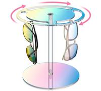 NiHome Iridescent Acrylic Rotating Sunglasses Holder Stand, Rotating Glasses Holder for Home/Retail Display, Rotatable Acrylic Eyeglasses Sunglasses Holder Organizer for Desk Table, 12 Pairs Capacity