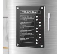 NiHome Magnetic Acrylic to Do List Planning Board with Sliders & Desktop Stand, Multifunctional Chore Chart for Kids & Adults, Checklist Routine Chart Task Board with Marker for Fridge & Desk (Black)