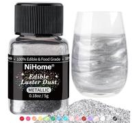 NiHome Metallic Edible Lustre Dust for Cakes and Drinks, 5 g | Shimmering Food Decoration Powder for Cakes, Desserts and Beverages, Ideal for Baking, Parties and Special Occasions