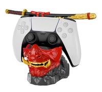 NiHome Samurai Warrior Mask Gaming Controller Holder Stand for PS5 Xbox Switch & Headsets, Handcrafted Resin Sculpture Desktop Display Organizer for Gamers, Multi-Device Charging Dock for Smartphones