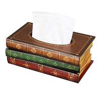 NiHome Tissue Box Cover Rectangular,Wood Box Rustic Tissue Holder Ideal for Bathroom Nightstand Office Car, Brown Top