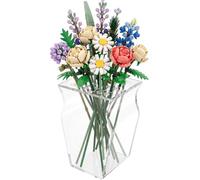NiHome Vase for Lego Flowers, 35 Hole Acrylic Display Stand, No Assembly | Holds Up To 35 Stems, Shatter Resistant Crystal Stand, Sturdy Anti-Tip Gift For Botanical Bouquet Lover, Clear