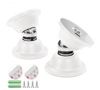 NiHome White Magnetic Door Stop for Secure Door Holding & Stopping, Easy Install Non-Obtrusive Design, Flexible Mounting Options for RV, Older Homes & Uneven Doors, Protects Walls(2PCS)